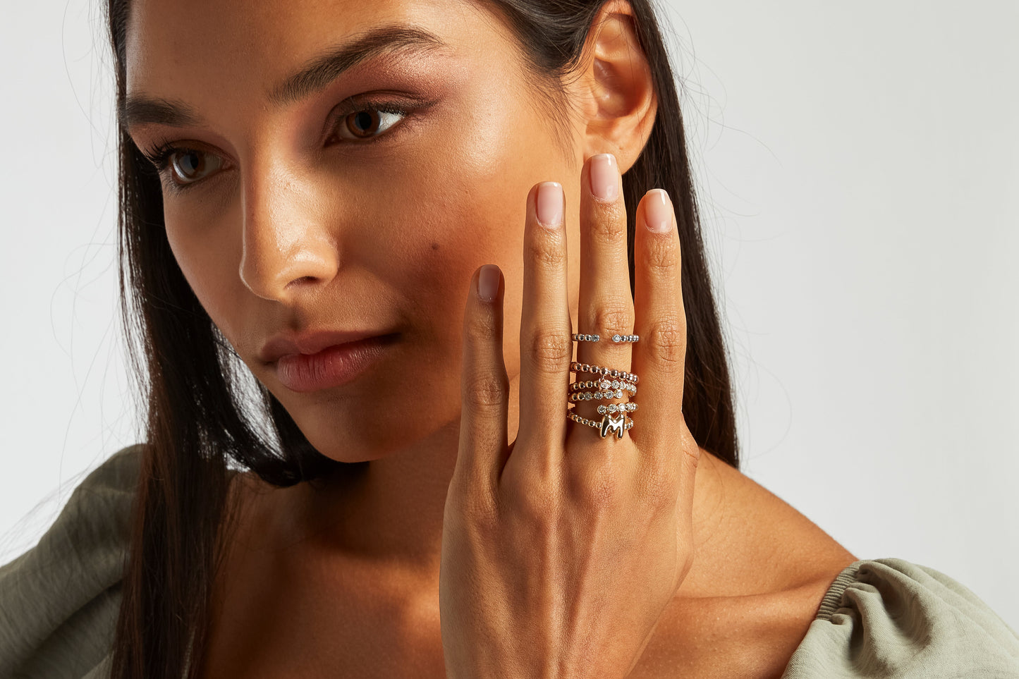 Floating 14K Diamond Ball Ring