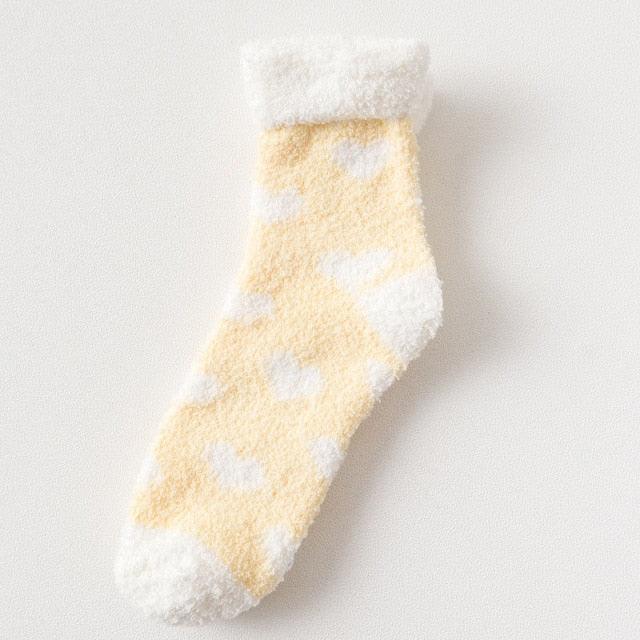 Candy Warm Lady Heart Cute Winter Kawaii Thick Casual Women Socks Fuzzy Fluffy Terry Warm Socks Short Cute Cotton Socks Winter Socks Short Socks For Men And Women