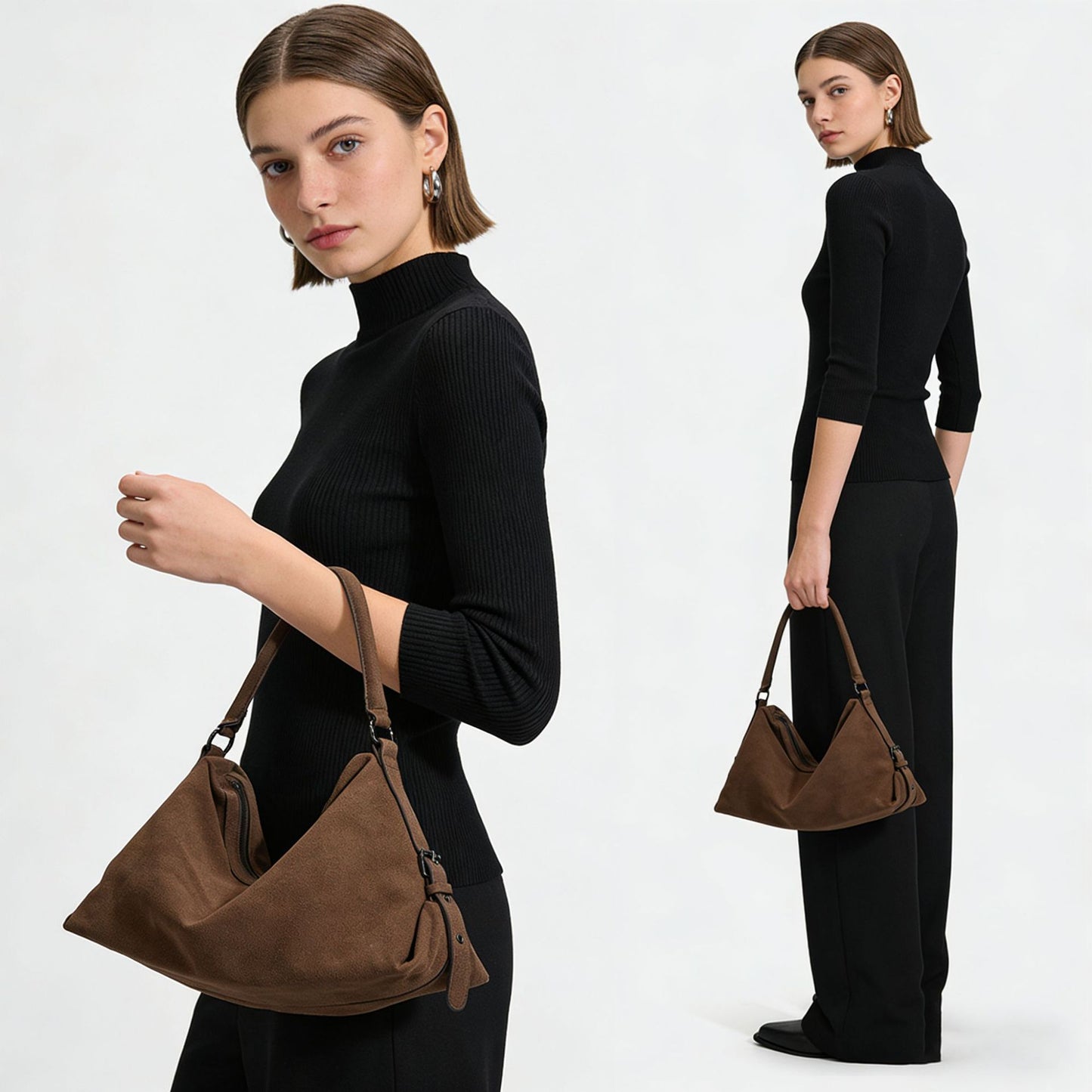 Vintage Suede Large Capacity Tote Bag for Women - Streetwear Style Shoulder Bag