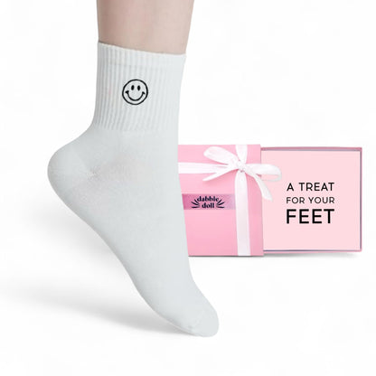 Smiley Socks | White