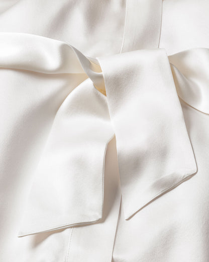 Women's Silk Lace Robe in White