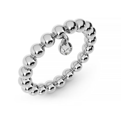 Floating 14K Diamond Ball Ring
