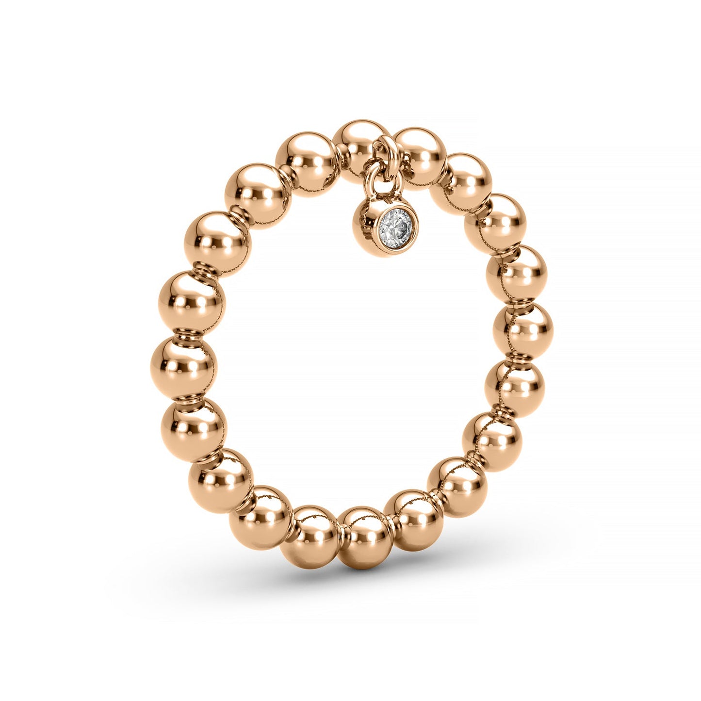 Floating 14K Diamond Ball Ring