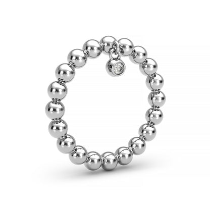 Floating 14K Diamond Ball Ring