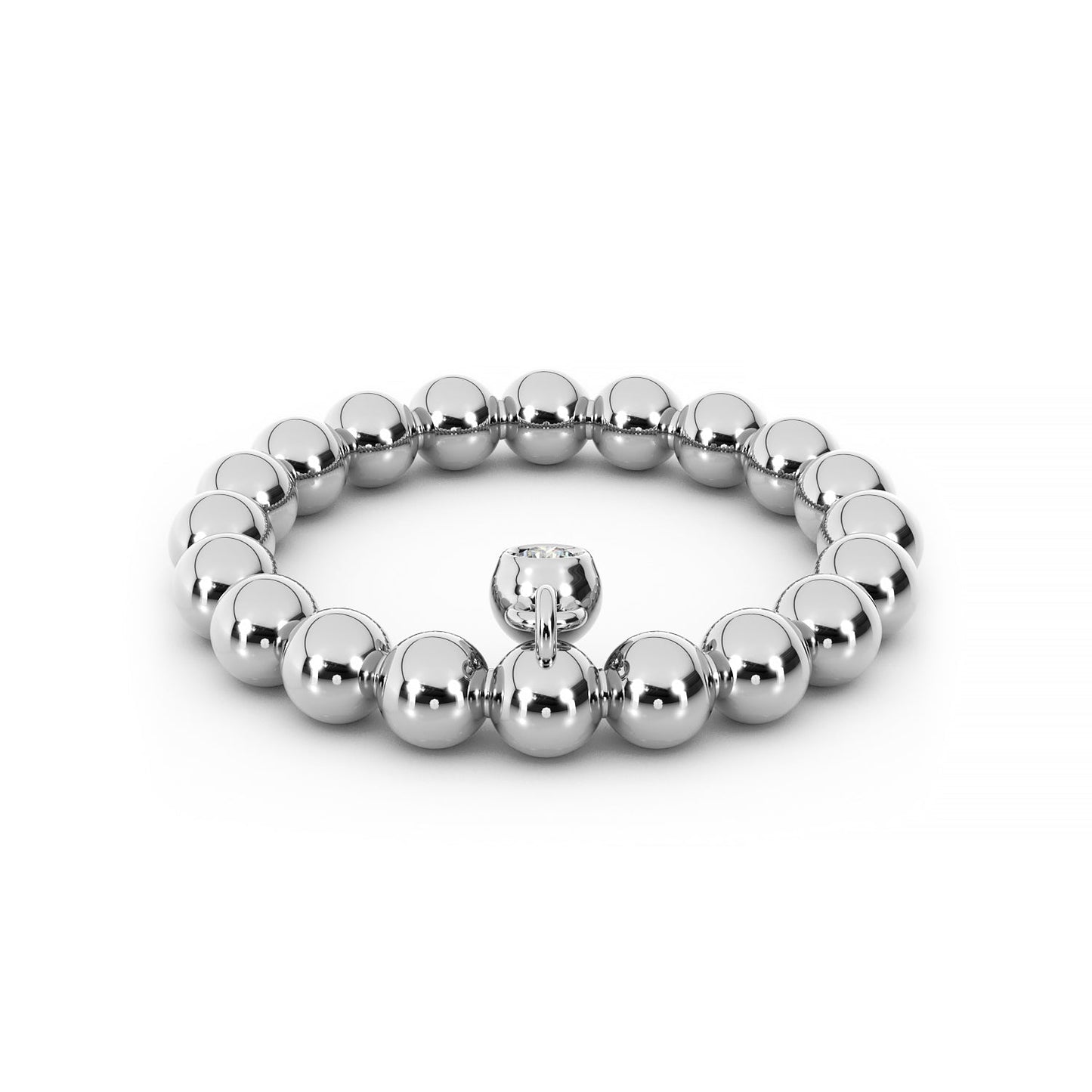 Floating 14K Diamond Ball Ring