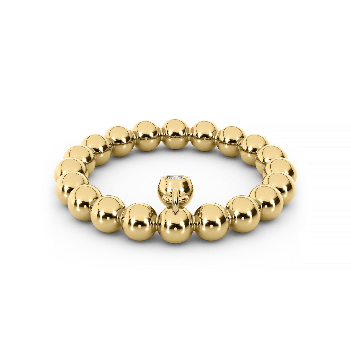 Floating 14K Diamond Ball Ring