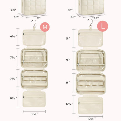 Travel toilet bag, with jewelry storage bag, hanging toilet bag, fluffy cosmetic bag, storage bag travel bag, makeup bag with compartments,