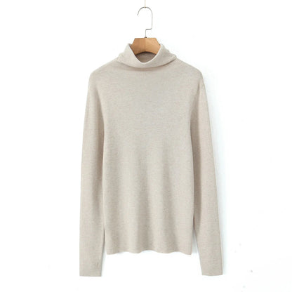 Plus Size Turtleneck Sweater Fine-Needle Knit Slim Pullover for Women Autumn Winter