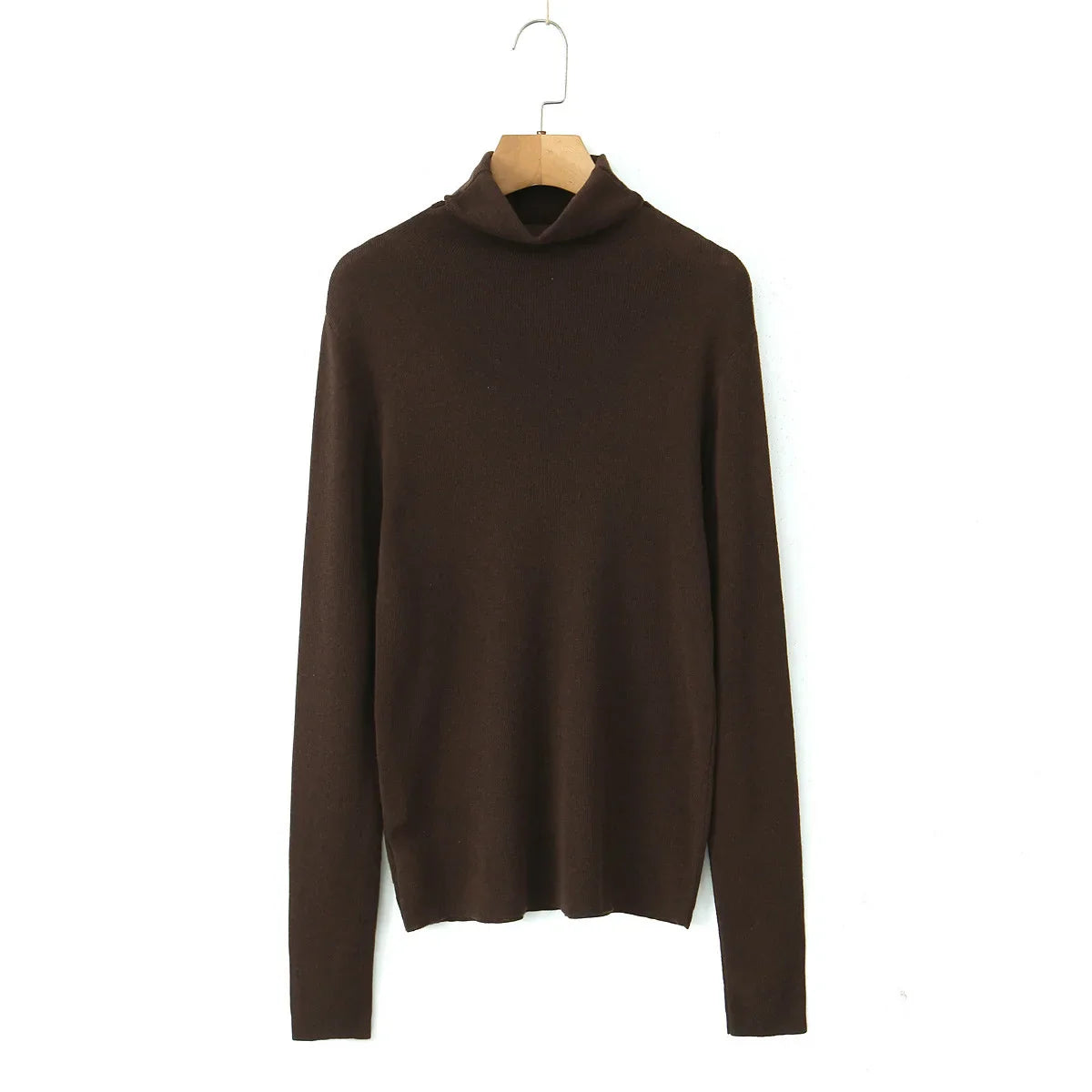 Plus Size Turtleneck Sweater Fine-Needle Knit Slim Pullover for Women Autumn Winter