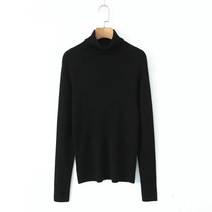 Plus Size Turtleneck Sweater Fine-Needle Knit Slim Pullover for Women Autumn Winter