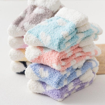 Candy Warm Lady Heart Cute Winter Kawaii Thick Casual Women Socks Fuzzy Fluffy Terry Warm Socks Short Cute Cotton Socks Winter Socks Short Socks For Men And Women