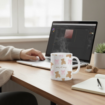 Coffee Ceramic Mug - Mug of Hugs Design