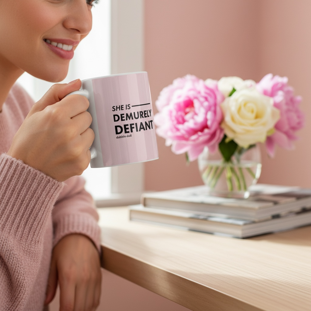 Dabble Doll Coffee Mug - Demurely Defiant Gift Box