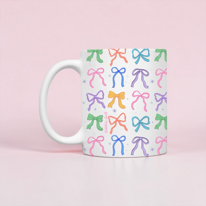 Coquette Mug with Colorful Bow Design