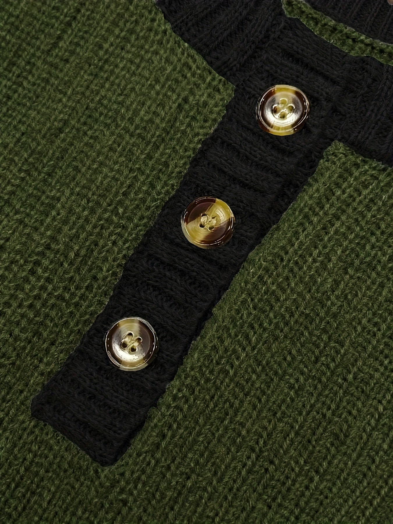 Plus Size Oversized Women's Sweater - Soft Knit Pullover with Button Front Placket, Long Sleeve Crew Neck for Fall/Winter